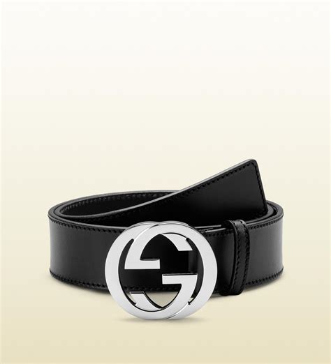 11000094 gucci|Interlocking buckle leather belt Gucci Black size 95 cm in Leather .